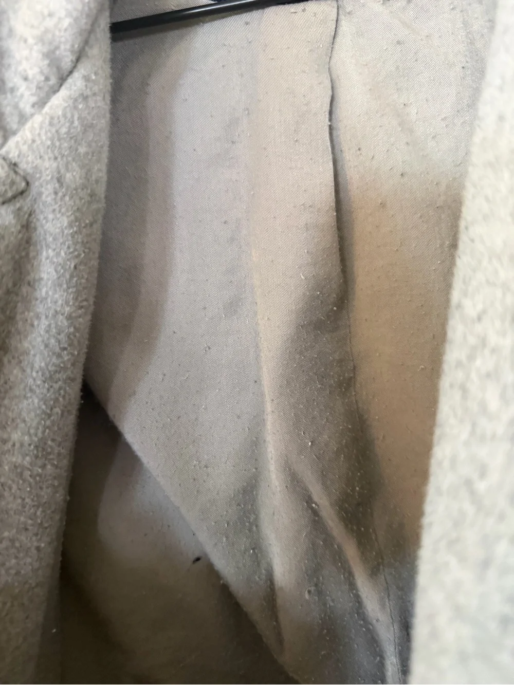 Free People Grey Cropped Peacoat fuzzies inside & small stain